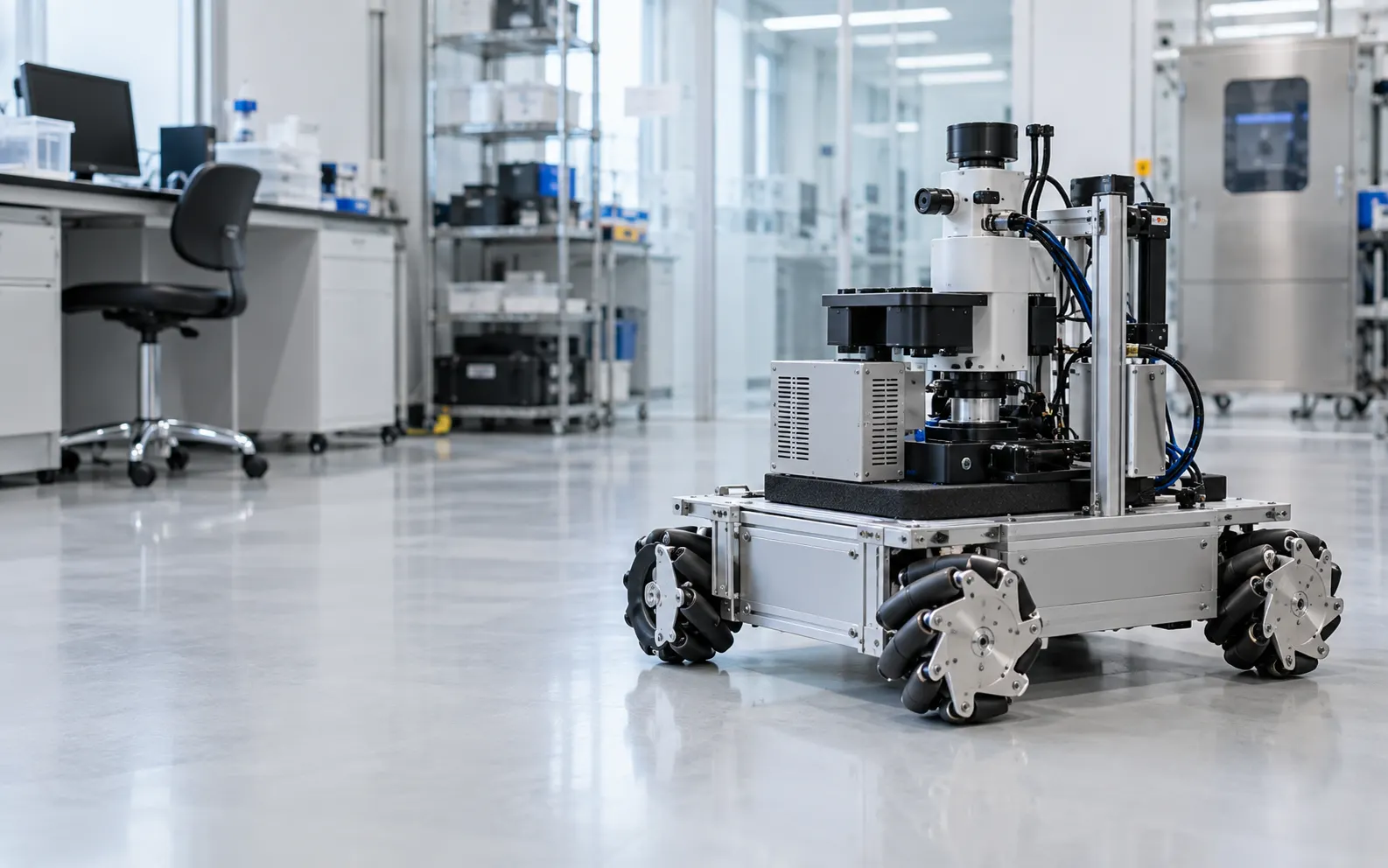Omnidirectional mobile robot with mecanum wheels